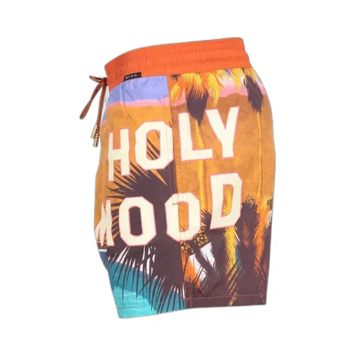 Landscape Printed Drawstring Swim Shorts