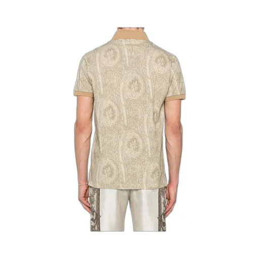Paisley Printed Short-Sleeved Polo Shirt