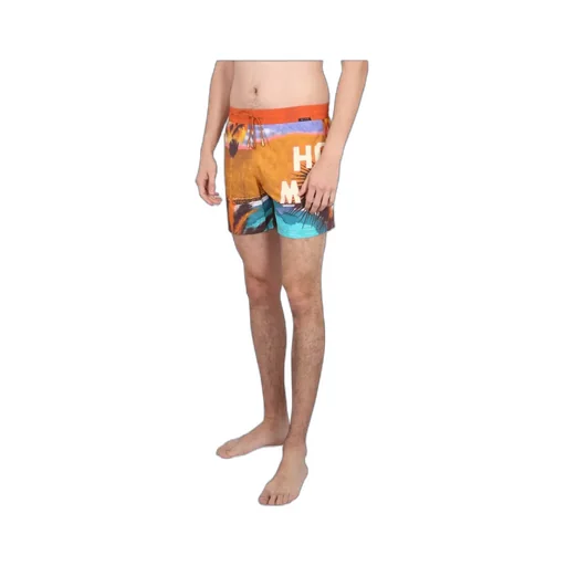 Landscape Printed Drawstring Swim Shorts