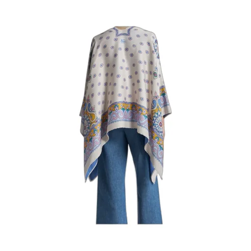 Floral-Print Asymmetric Cape
