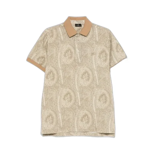 Paisley Printed Short-Sleeved Polo Shirt