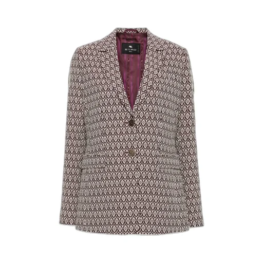 Jacquard Button-Up Blazer