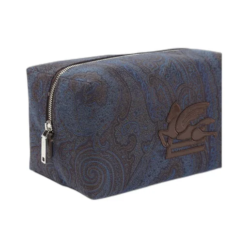Medium Paisley-Print Pegaso-Motif Wash Bag