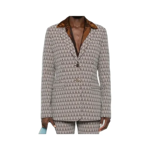 Jacquard Button-Up Blazer