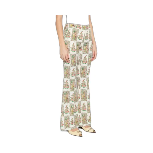 Paisley Printed Flared Hem Trousers