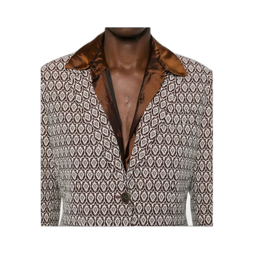 Jacquard Button-Up Blazer