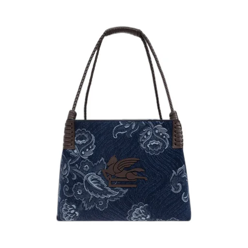 Jacquard Denim Medium Libra Tote Bag