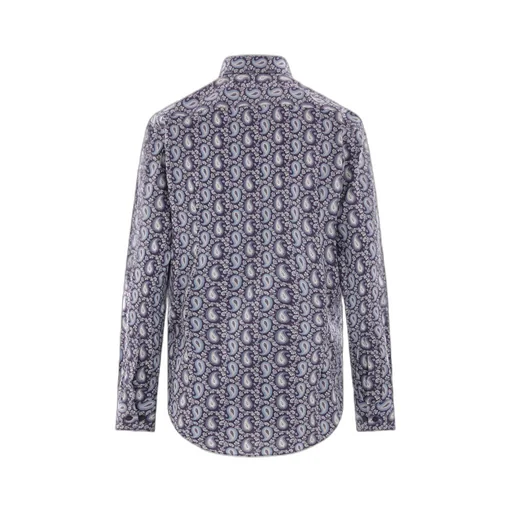 Graphic-Printed Curved Hem Shirt