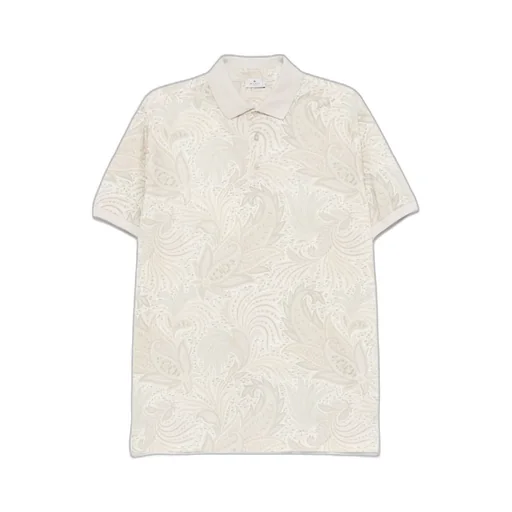 Paisley Printed Short Sleeved Polo Shirt