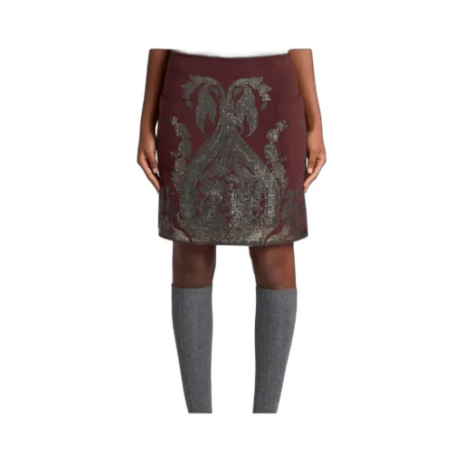 Metallic Printed Mini Skirt