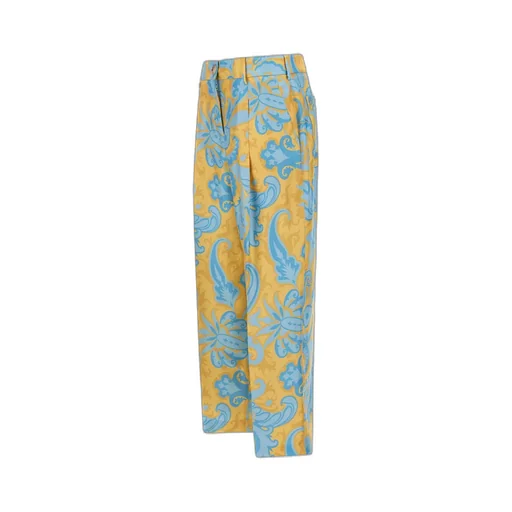Paisley Printed Pleated Trousers