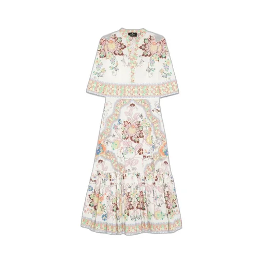 Floral-Printed Short-Sleeved Maxi Dress