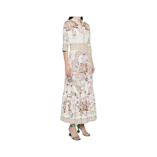 Floral-Printed Short-Sleeved Maxi Dress