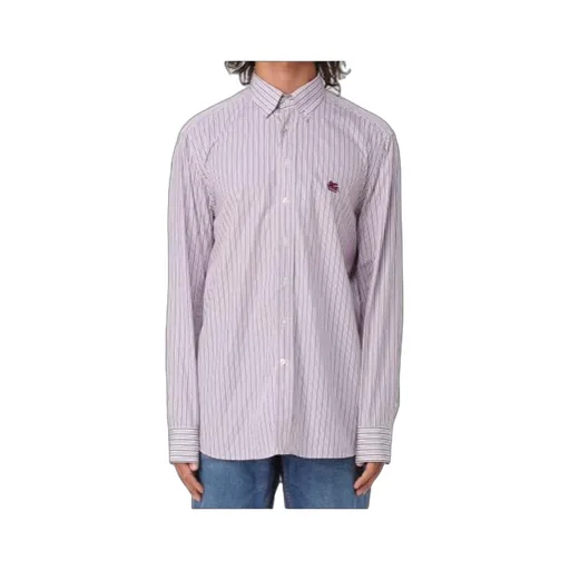 Logo Embroidered Striped Shirt