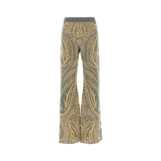 Paisley Intarsia Flared Trousers