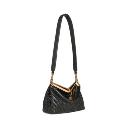 Medium Woven Vela Shoulder Bag