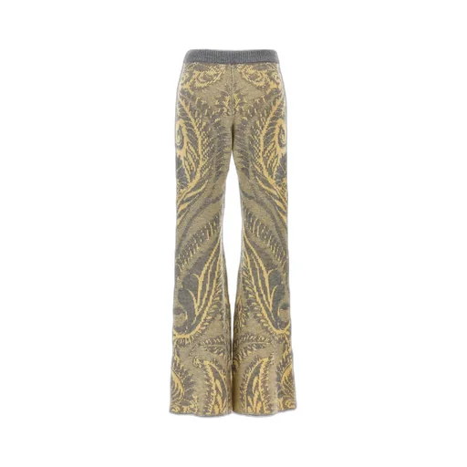 Paisley Intarsia Flared Trousers