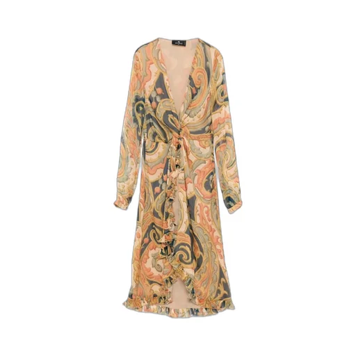 Paisley Printed Mid-Length Dress
