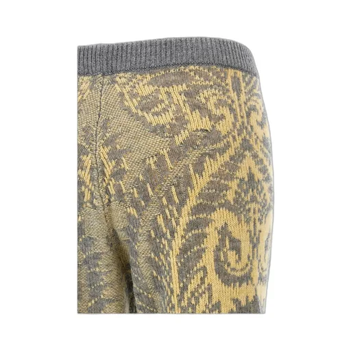 Paisley Intarsia Flared Trousers