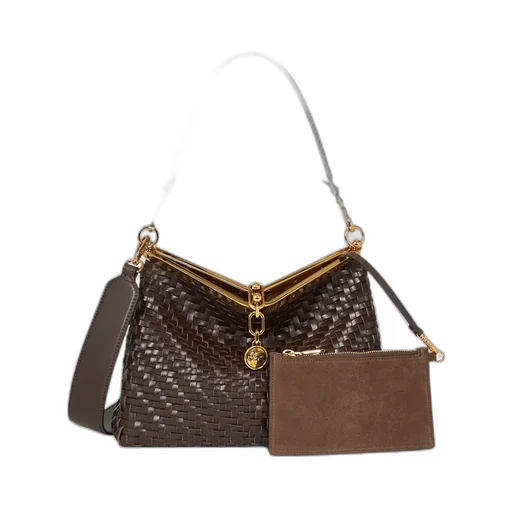 Medium Woven Vela Shoulder Bag