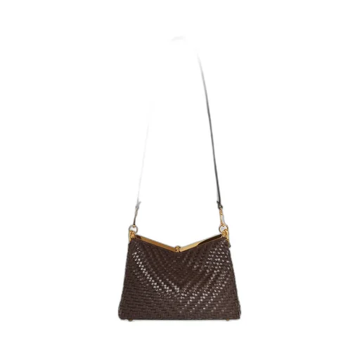 Medium Woven Vela Shoulder Bag