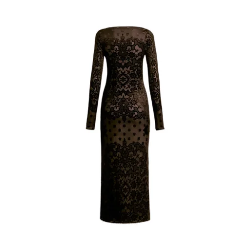 Tulle Jacquard Velvet Dress