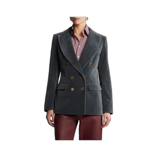 Double-Breasted Velvet Blazer