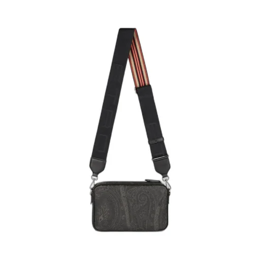 Small Paisley-Printed Zipped Crossbody Bag