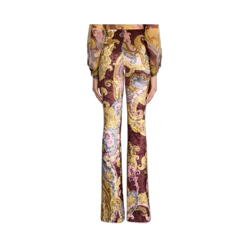 Paisley Printed Flared Trousers
