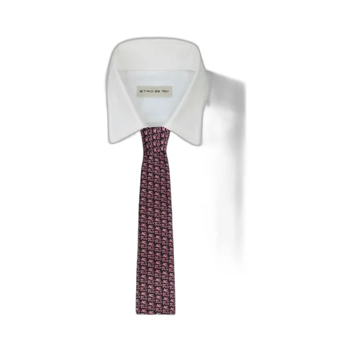 Jacquard Silk Tie With Logo