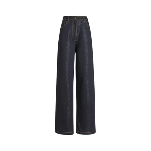 Stitched Wide-Leg Jeans
