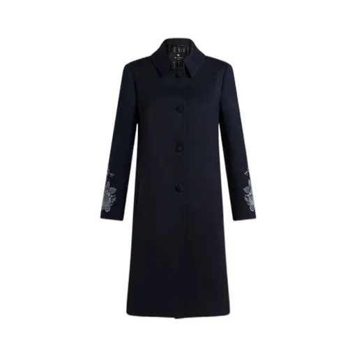 Gabardine Coat With Embroidery