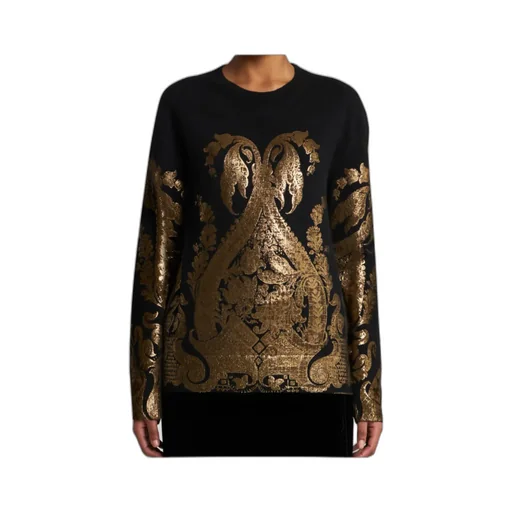 Sweater With Metallic Print
