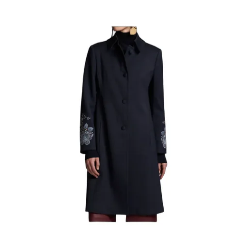 Gabardine Coat With Embroidery