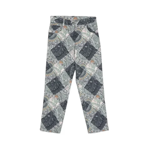 Patterned Fabric Trousers