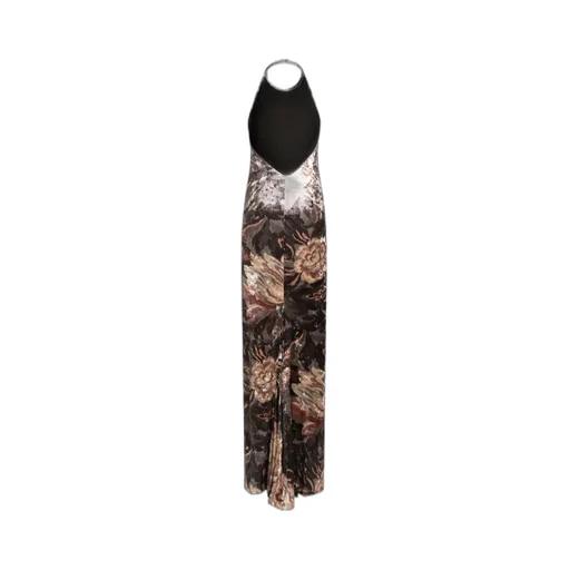Floral Foliage Printed Chenille Dress