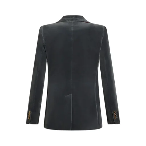 Double-Breasted Velvet Blazer
