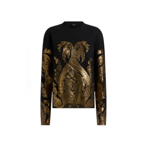 Sweater With Metallic Print