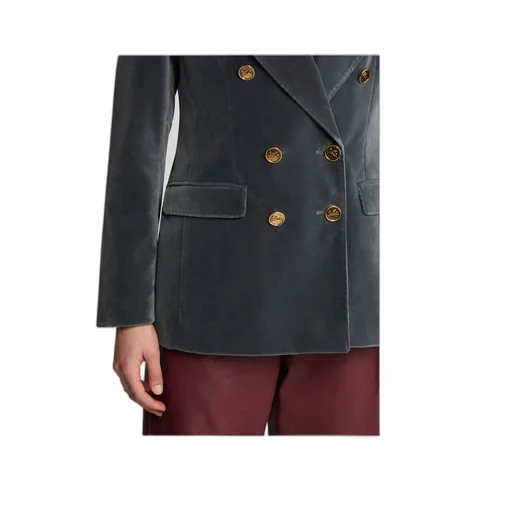 Double-Breasted Velvet Blazer