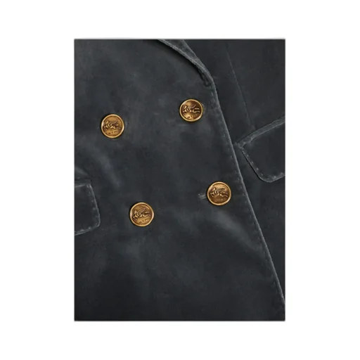 Double-Breasted Velvet Blazer