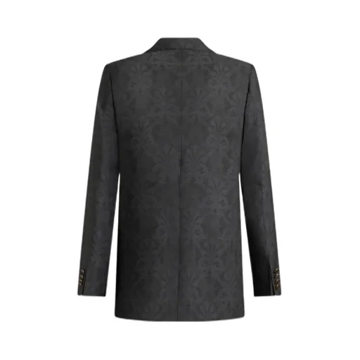 Pattern-Jacquard Single-Breasted Tailored Blazer