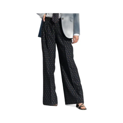 Decorative Pattern Straight Leg Pants