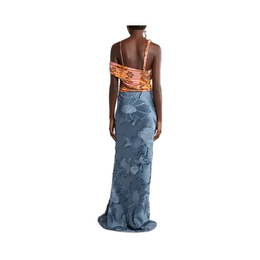 Jersey And Jacquard One-Shoulder Dress