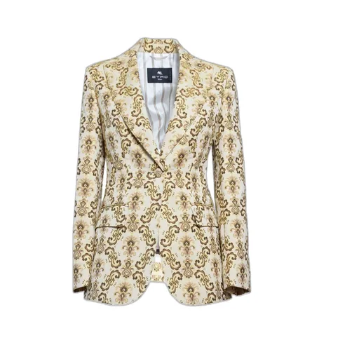 Pattern Jacquard Single Breasted Blazer