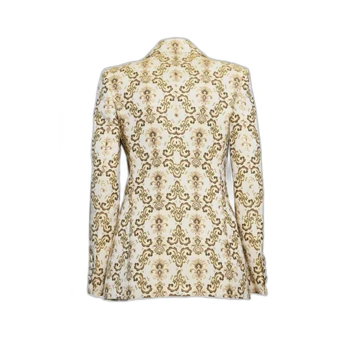Pattern Jacquard Single Breasted Blazer