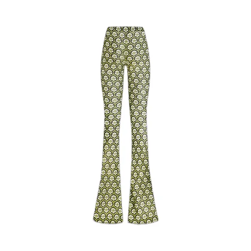Floral-Printed Mid-Rise Flared Trousers