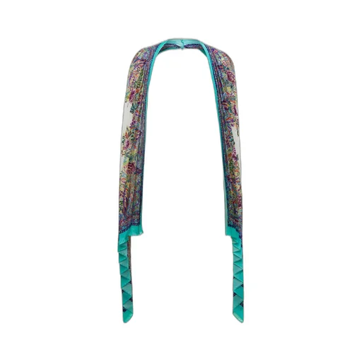 Floral-Printed Pleated Wraparound Scarf