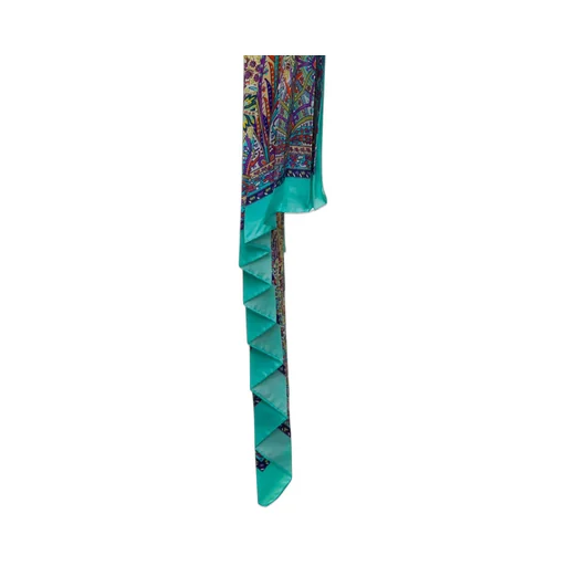 Floral-Printed Pleated Wraparound Scarf