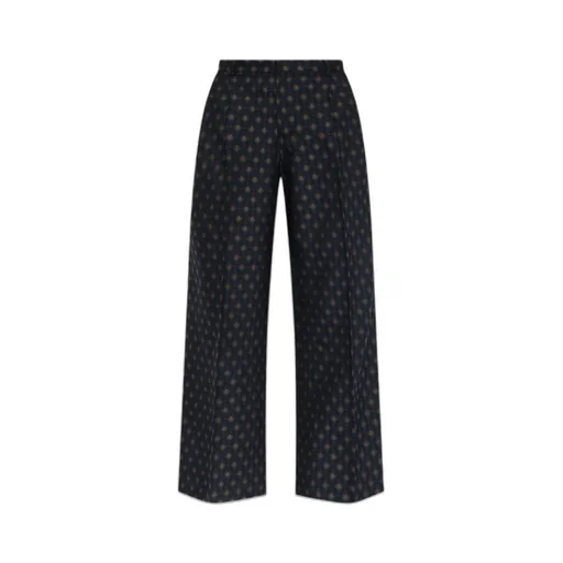 Decorative Pattern Straight Leg Pants