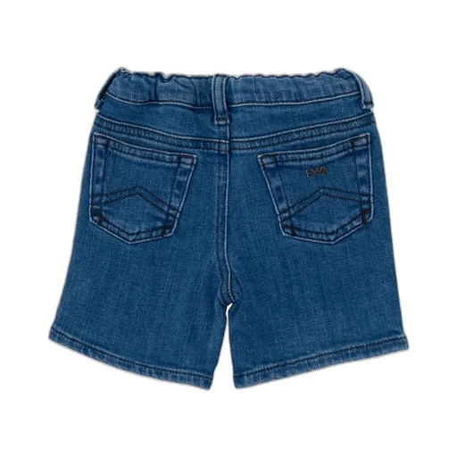 Logo-Plaque Straight-Leg Denim Shorts